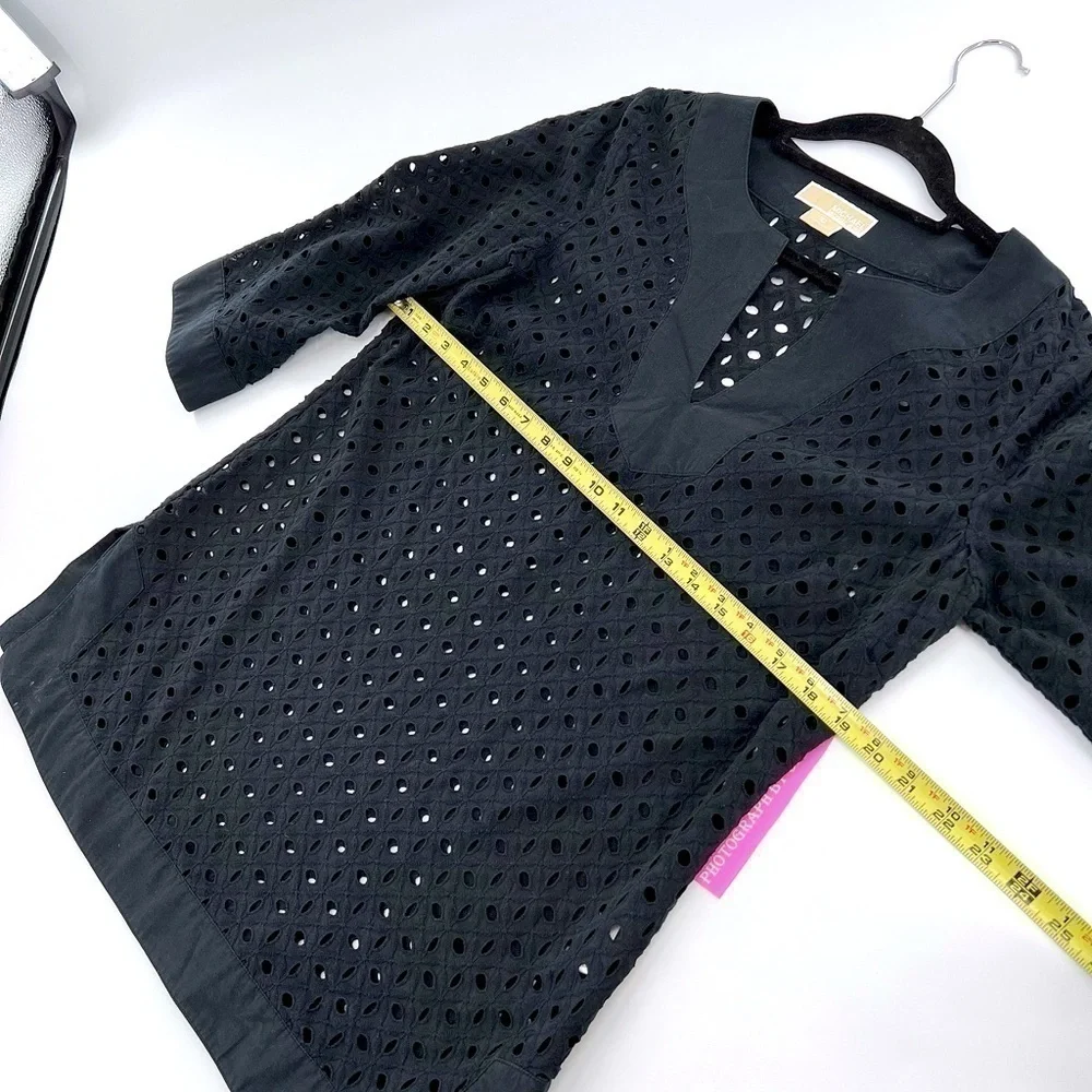 Michael Kors Black Eyelet Tunic size 10 Cotton 100%